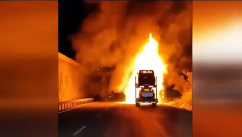 Otomobil Yüklü Tırda Yangın: 8 Araç Kül Olup Gitti!