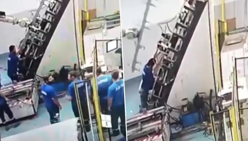 Fabrikada Korkunç Kaza: Makine İşçi Sırtına Saplandı!
